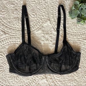 Fairy Grunge Semi Sheer Lace Mesh Bra